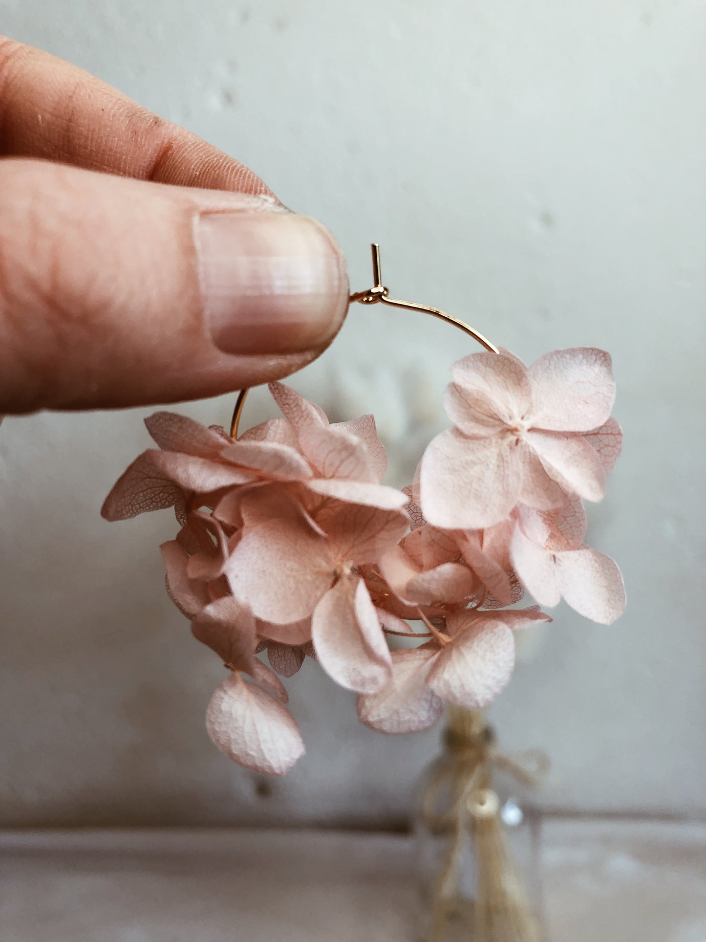 Ohrringe/Kreolen aus echten getrockneten Blumen