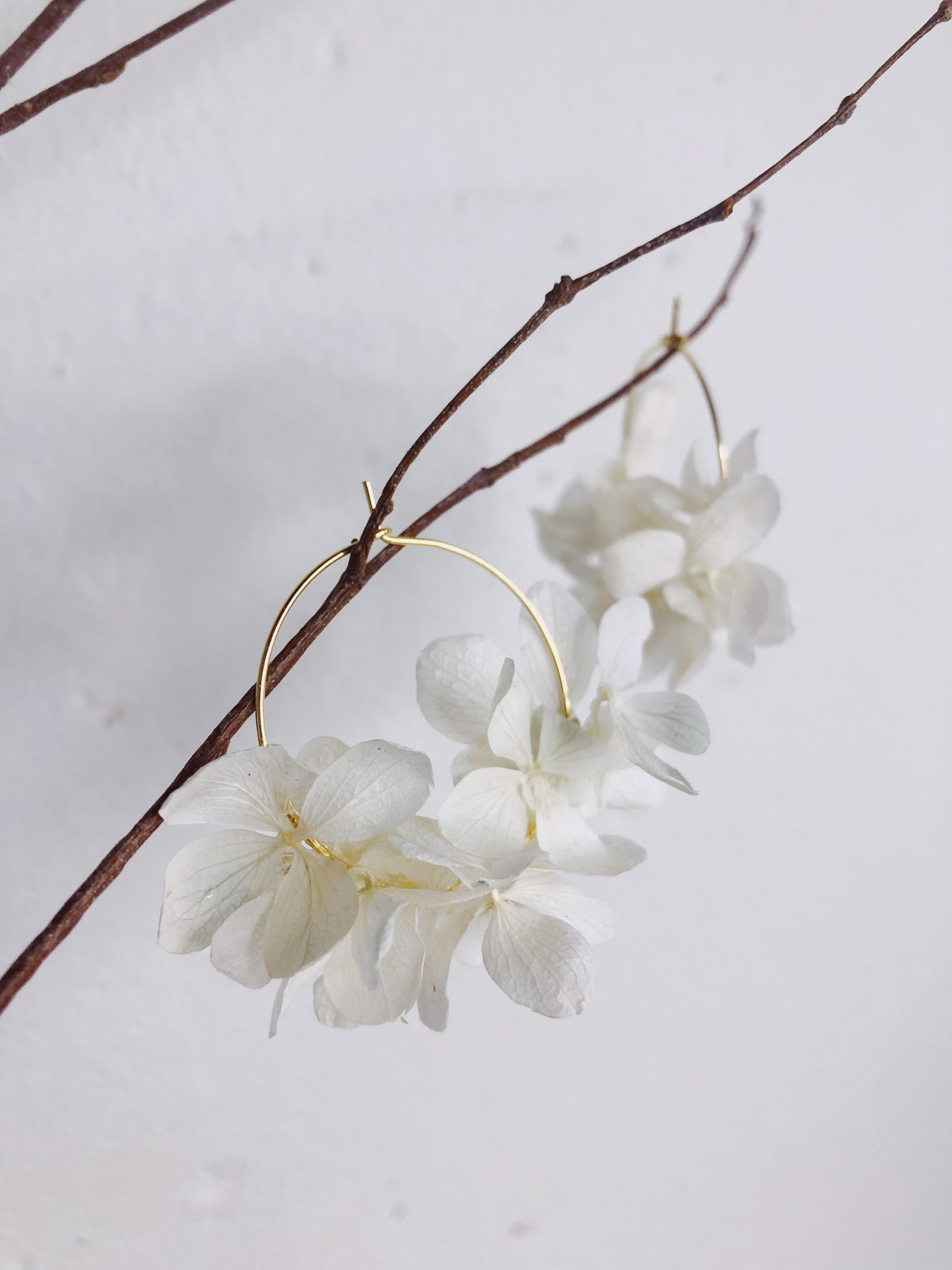 Ohrringe/Kreolen aus echten getrockneten Blumen